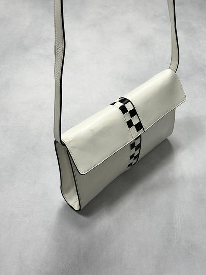 Jean Paul Gaultier checker line shoulder bag