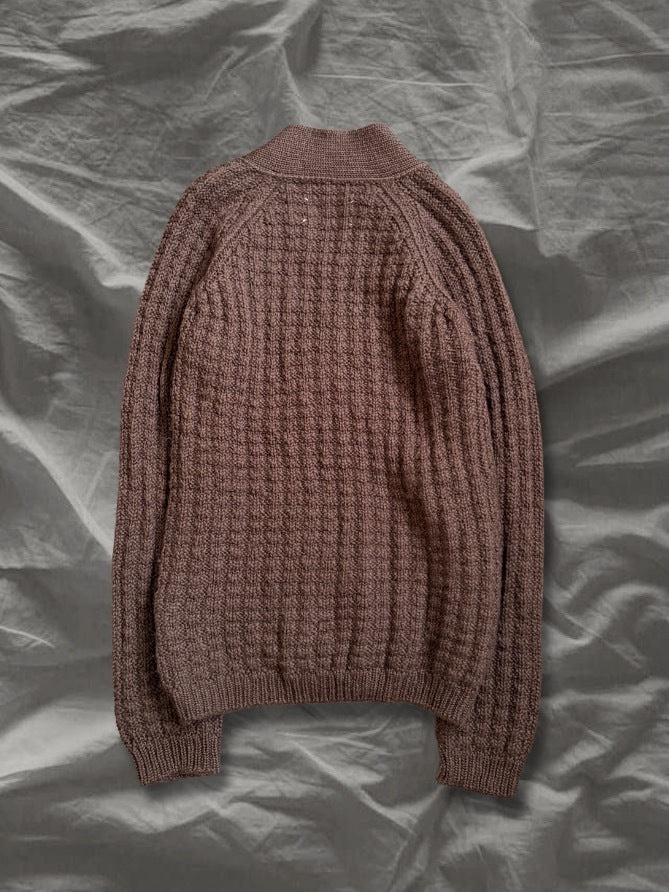 MM6 AW11 Wool Chunky 3D Knit Cardigan Low Gauge Size L