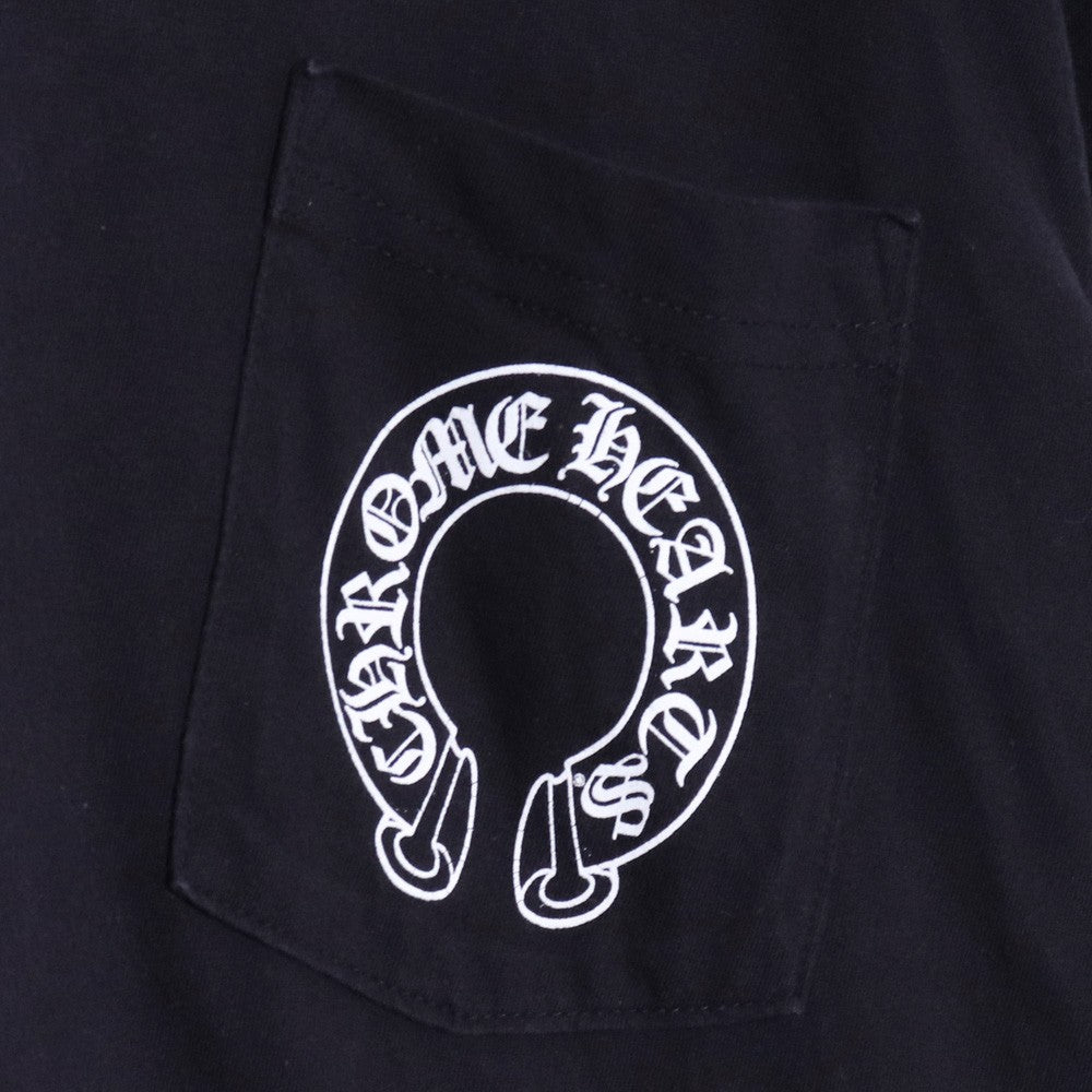CHROME HEARTS Horseshoe Floral Cross T-Shirt Black Size L