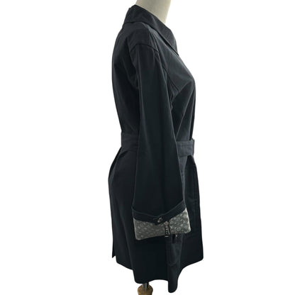LOUIS VUITTON Monogram Zip Coated Macintosh Coat Size 34