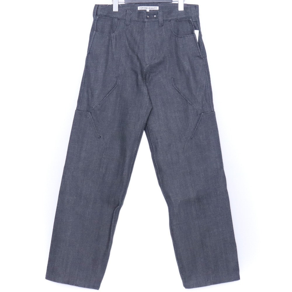 BLUE GRAY 25SS 10-Pocket Panel Washed Jeans Gray Size 44