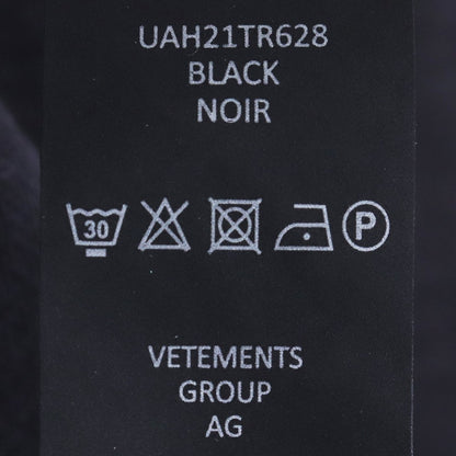 VETEMENTS Logo Tape Pullover Sweatshirt Black Size S