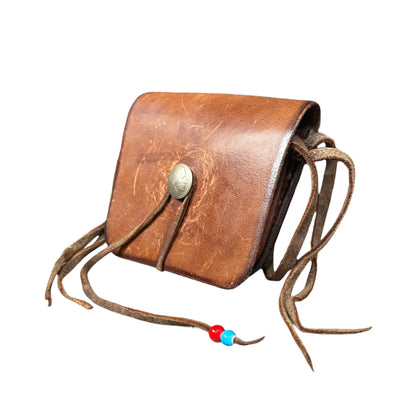 goro's Saddle Leather Concho Belt Pouch Brown