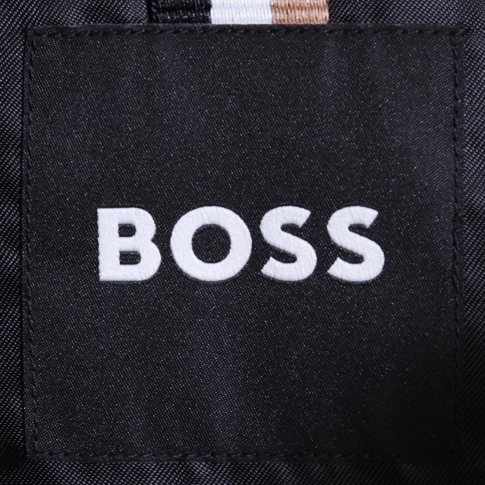 HUGO BOSS Hybrid Quilted Leather Down Jacket Black Size 48