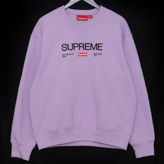 SUPREME 24SS Established Crewneck Sweatshirt Purple Size S
