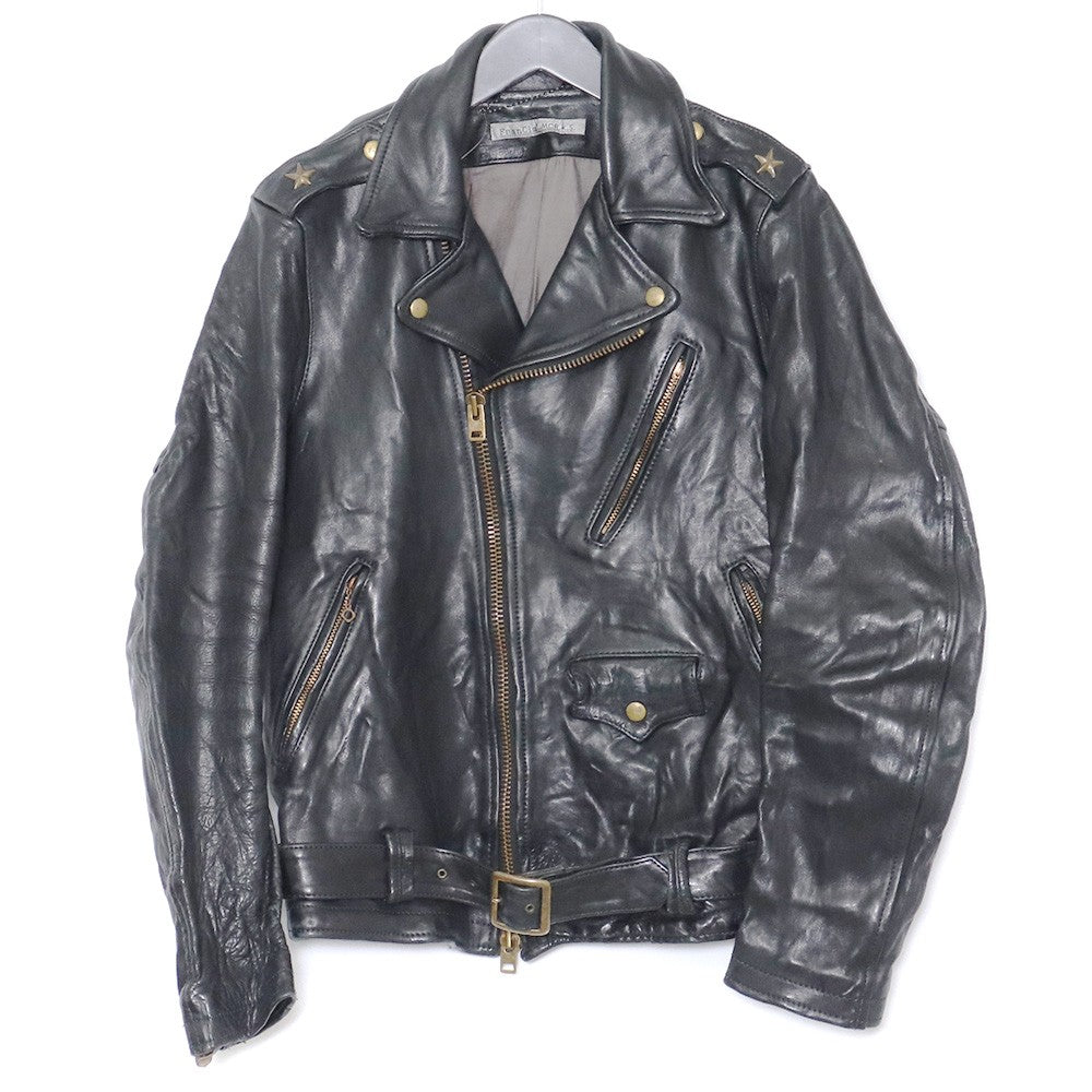 FRANCIST MORKS Horse Leather Double Jacket Black Size 3