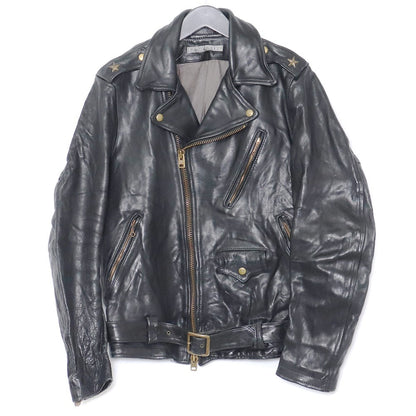 FRANCIST MORKS Horse Leather Double Jacket Black Size 3