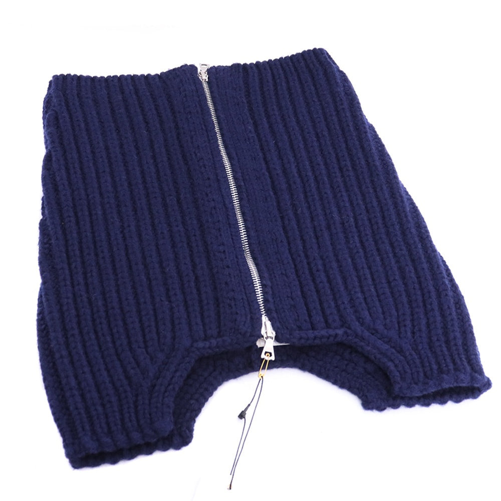 DRIES VAN NOTEN 25AW Zip-Up Scarf Navy Size ONE