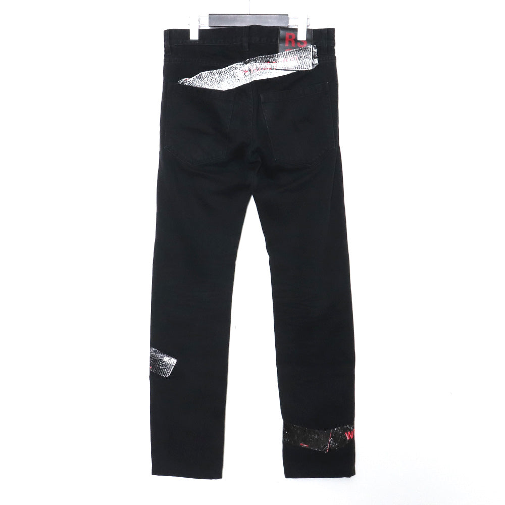 RAF SIMONS 17SS Black Regular Fit Patch Jeans Size 28