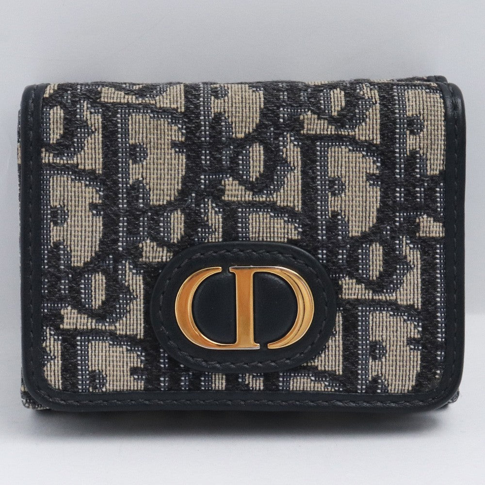Dior Oblique 30 Montaigne Trifold Wallet Black Size F