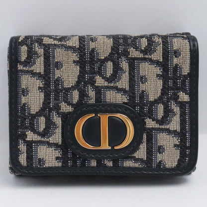 Dior Oblique 30 Montaigne Trifold Wallet Black Size F