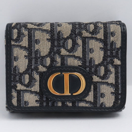 Dior Oblique 30 Montaigne Trifold Wallet Black Size F
