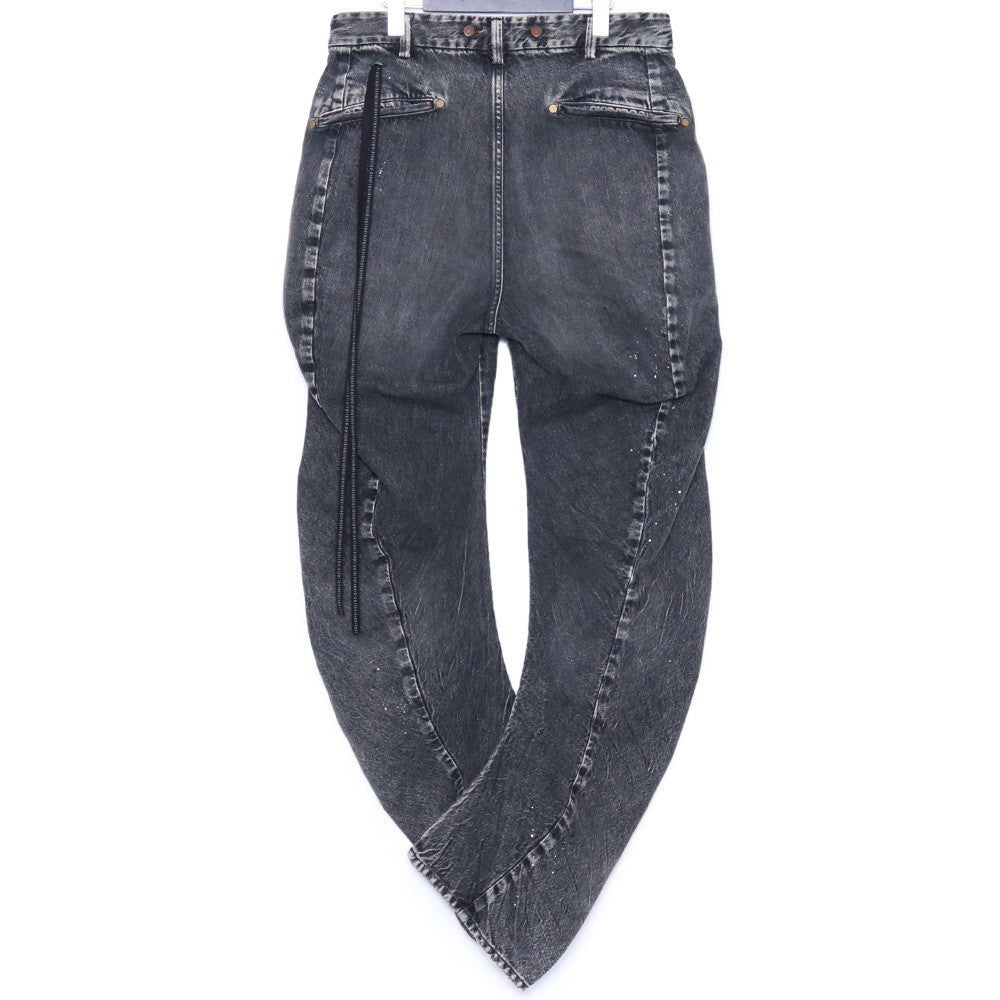 ISO x ANACHRONORM 25AW Damaged Curve Denim Gray Size 1