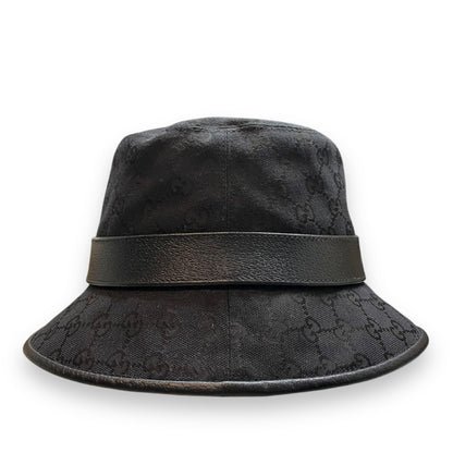 GUCCI Original GG Canvas Bucket Hat Black Size L