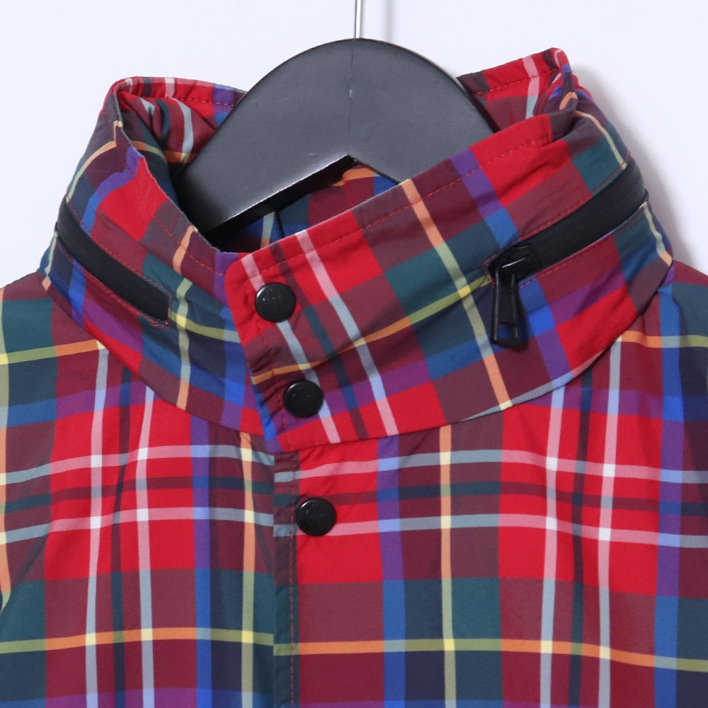 MONCLER Tartan Check Nylon Jacket Red Size 0