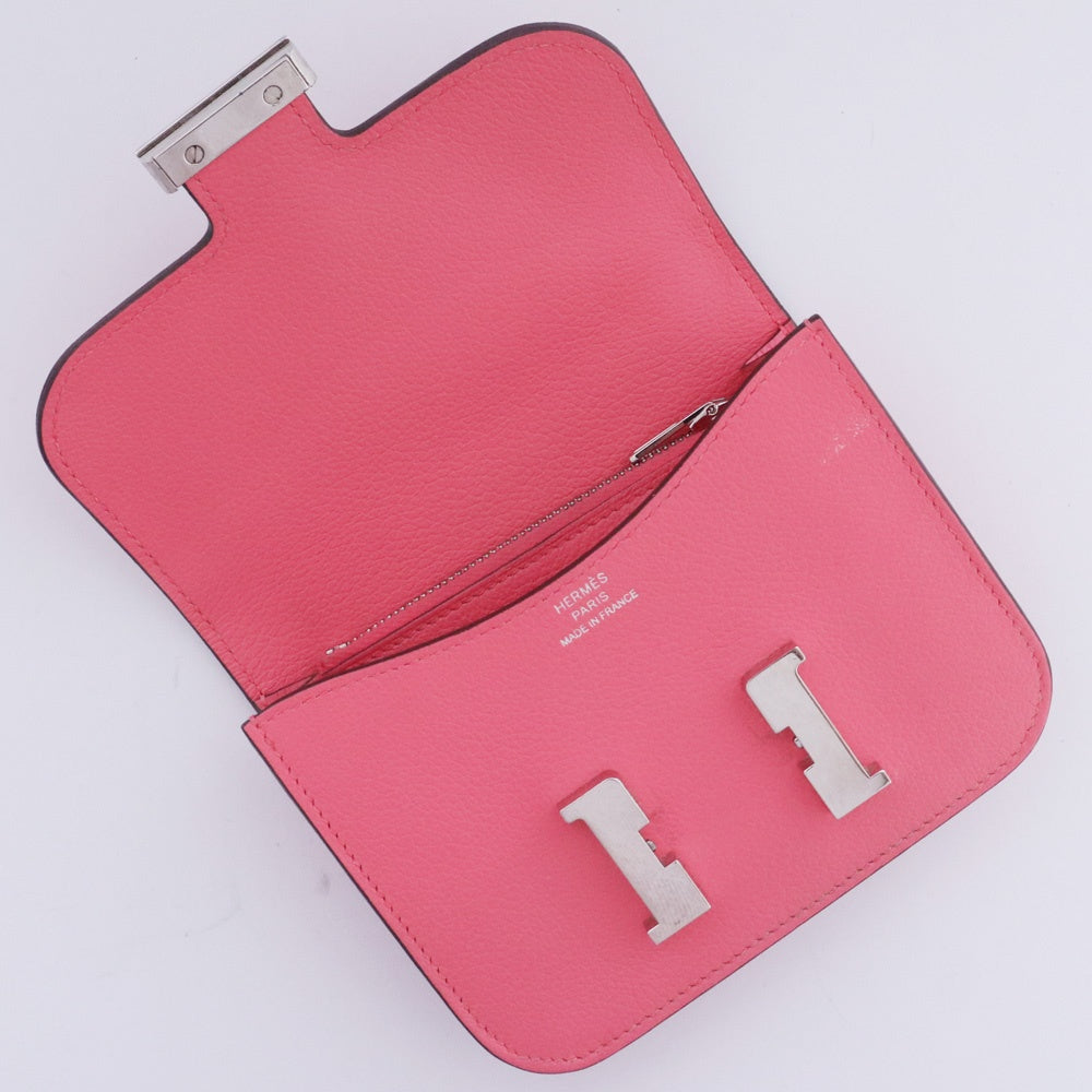 Hermes Constance Slim Wallet Bag Pink Size F