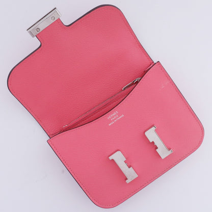 Hermes Constance Slim Wallet Bag Pink Size F