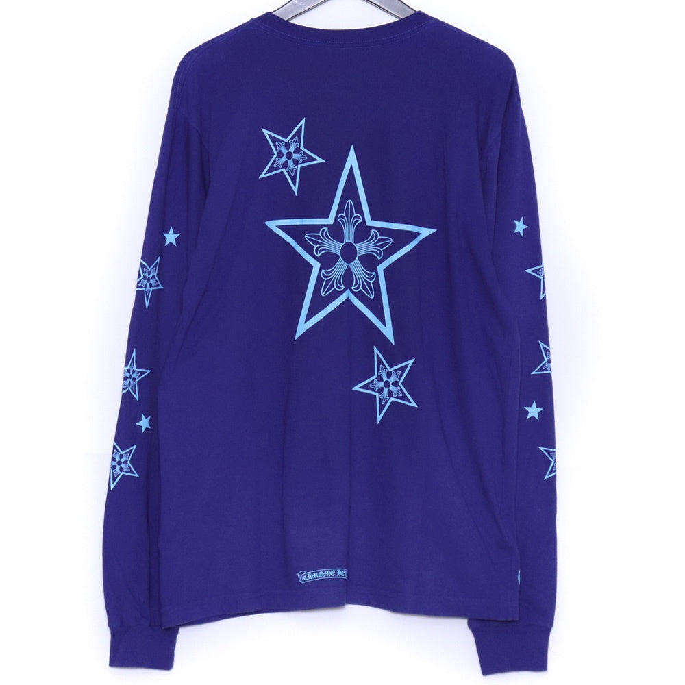 CHROME HEARTS Back Star Print T-Shirt Blue Size L