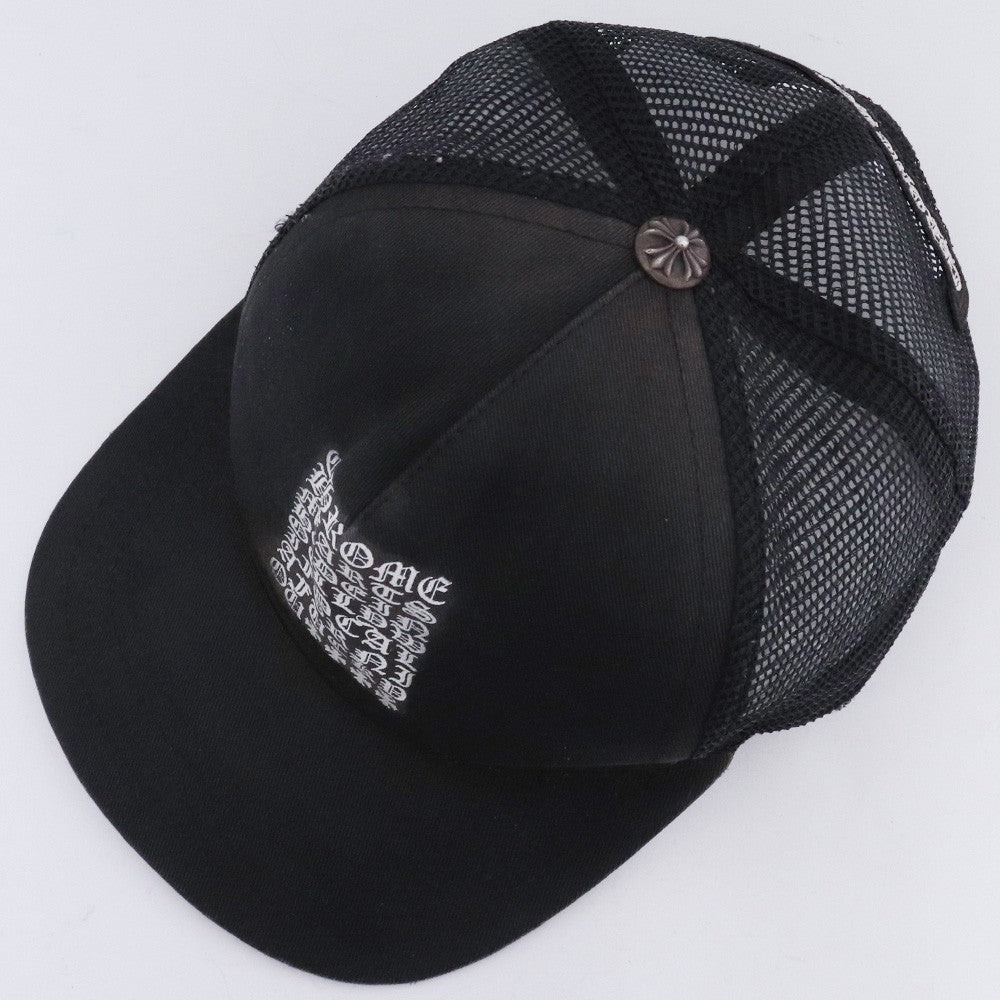 Chrome Hearts Black Eye Chart Vert. Logo Trucker Cap Size F