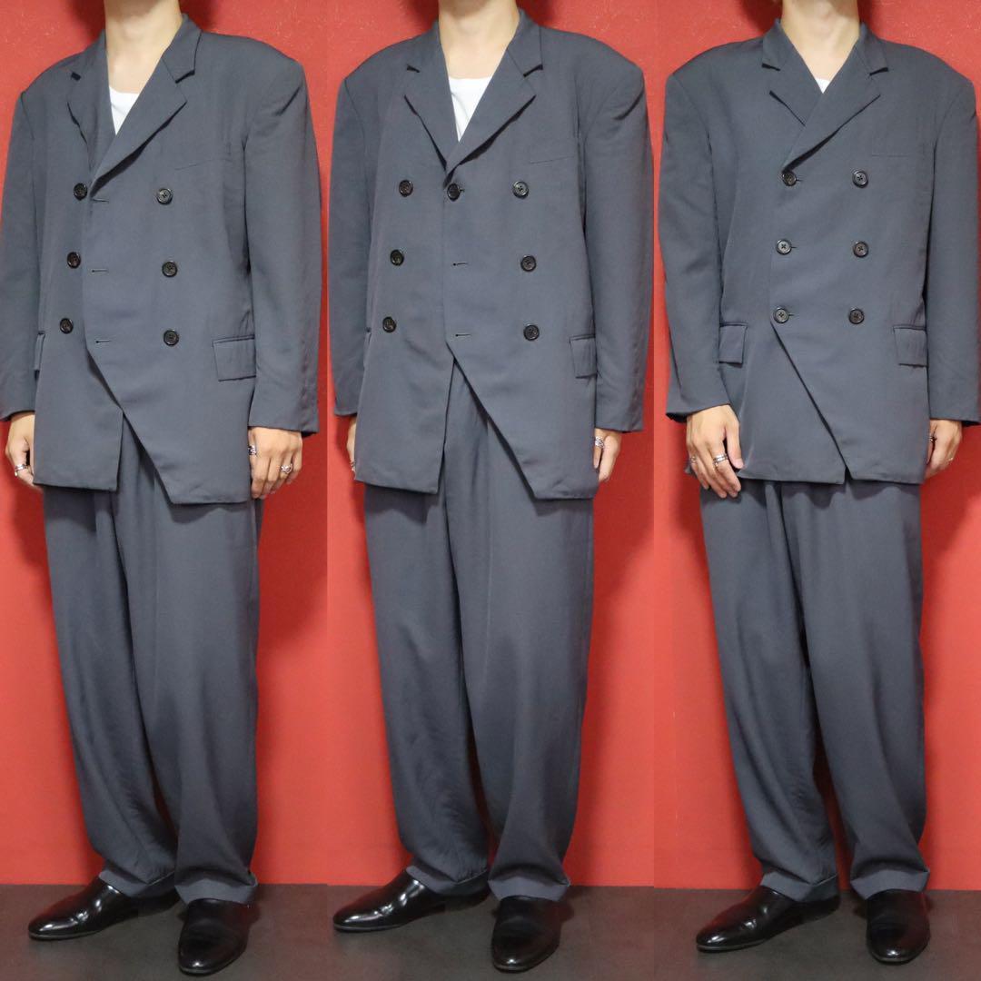 Yohji Yamamoto Double-breasted Wool Diagonal Hem Size M