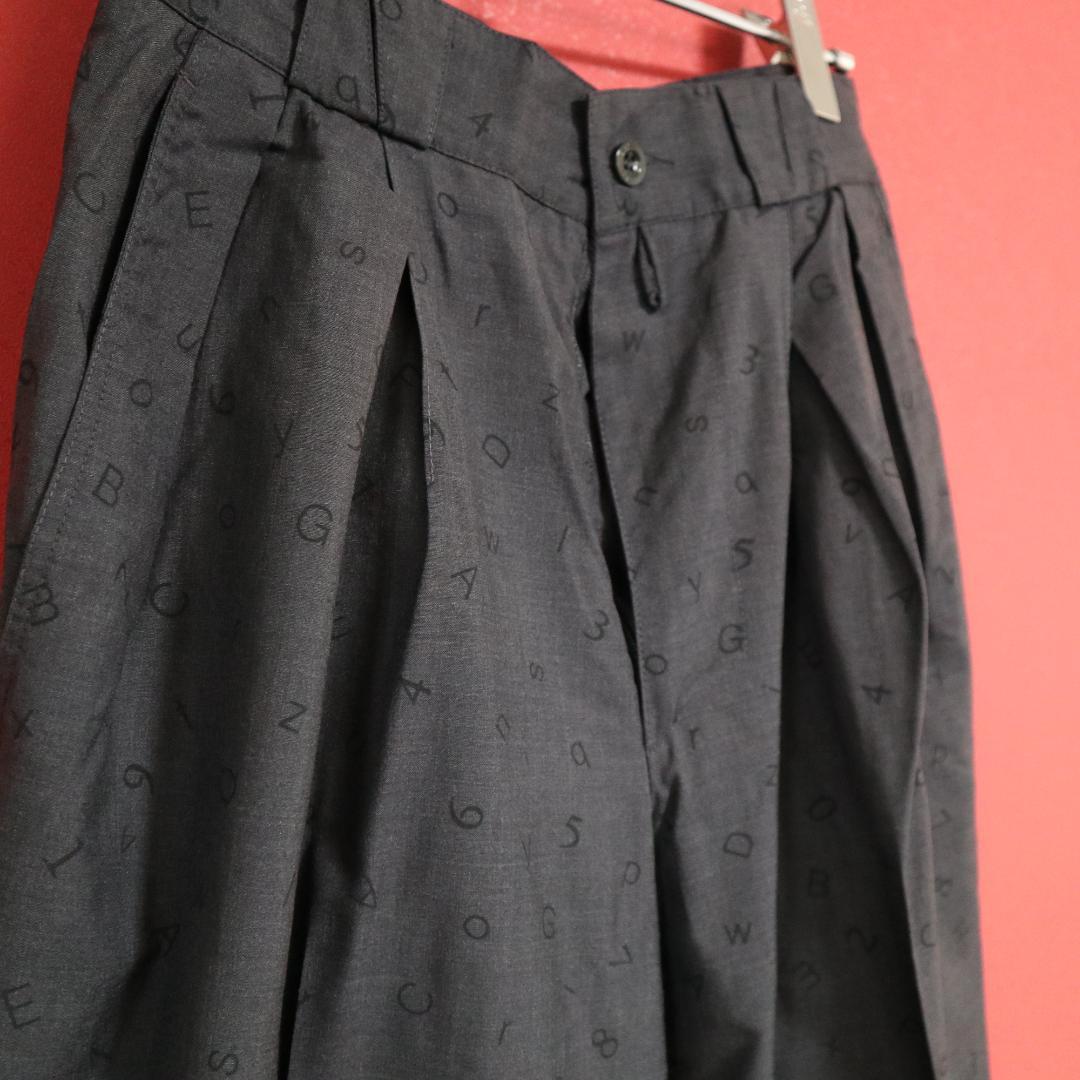 Vintage Versace Numeric Pattern Tuck Wide Slacks Size 46