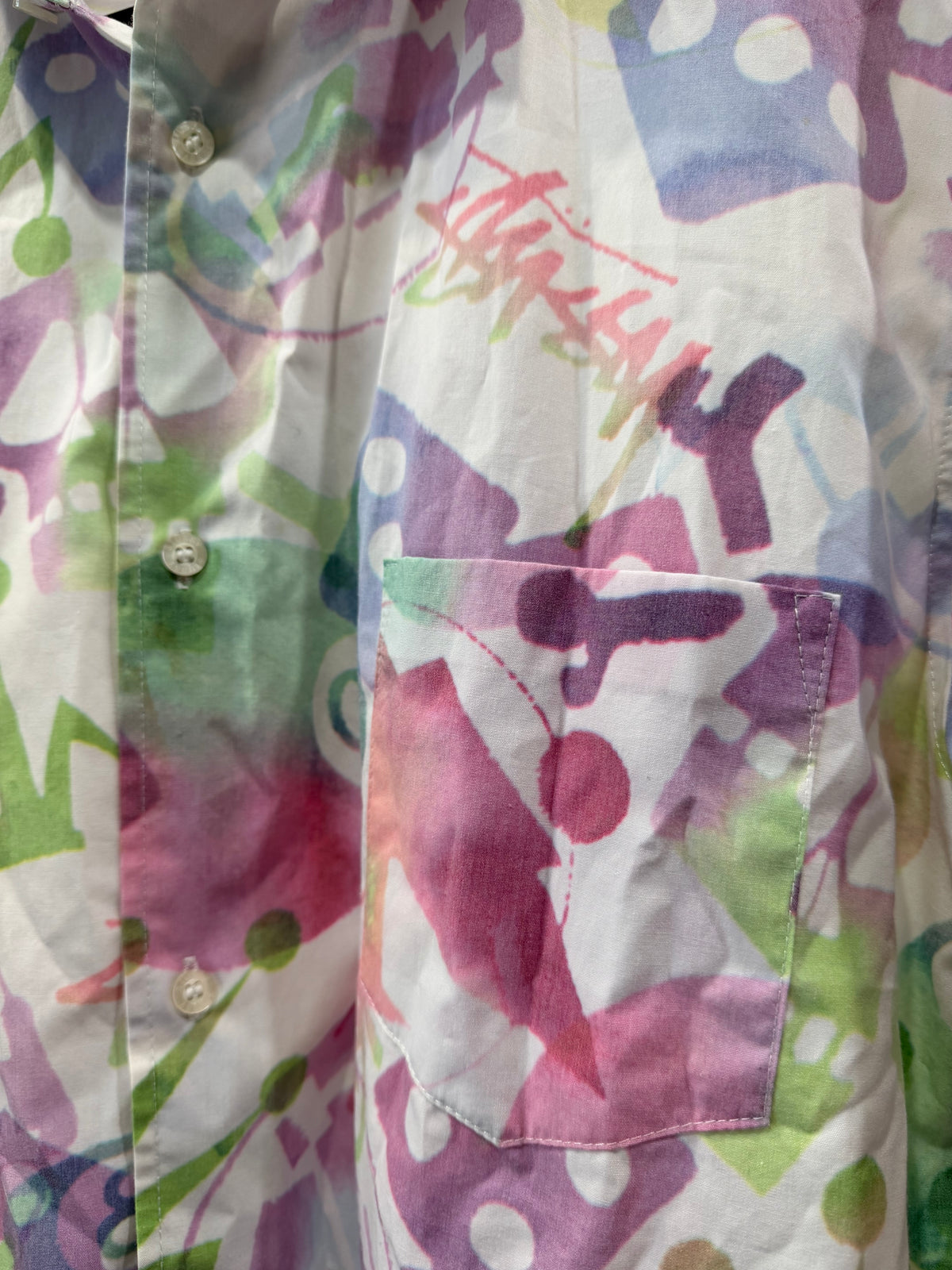 Stussy All Over Print Short Sleeve Shirt Size XL