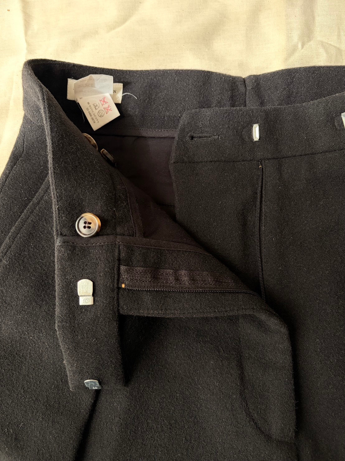 DRIES VAN NOTEN 2010s Wool Cotton Shorts Black Size 36