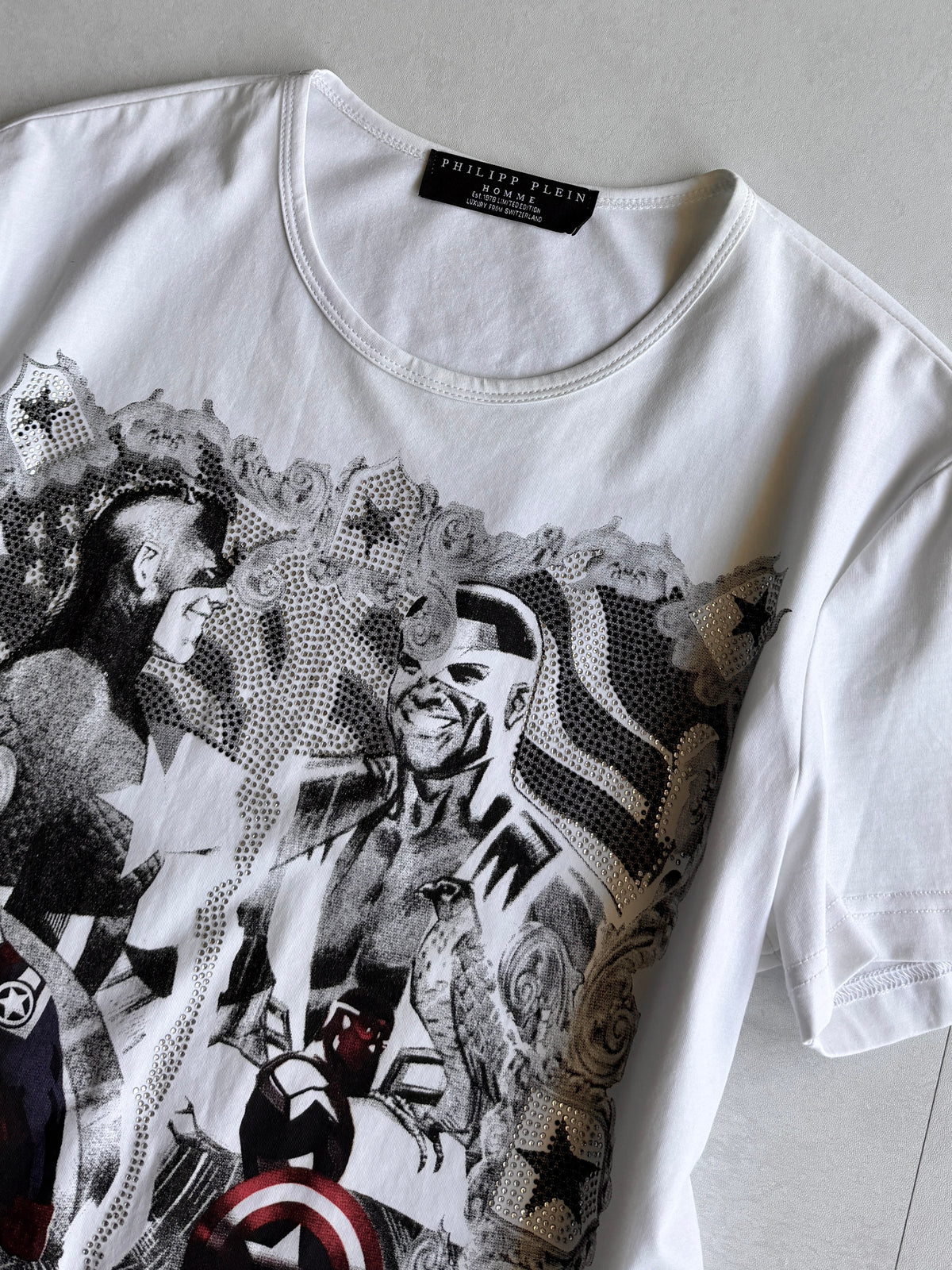 PHILIPP PLEIN Heroic Chaos Graphic Tee Size M