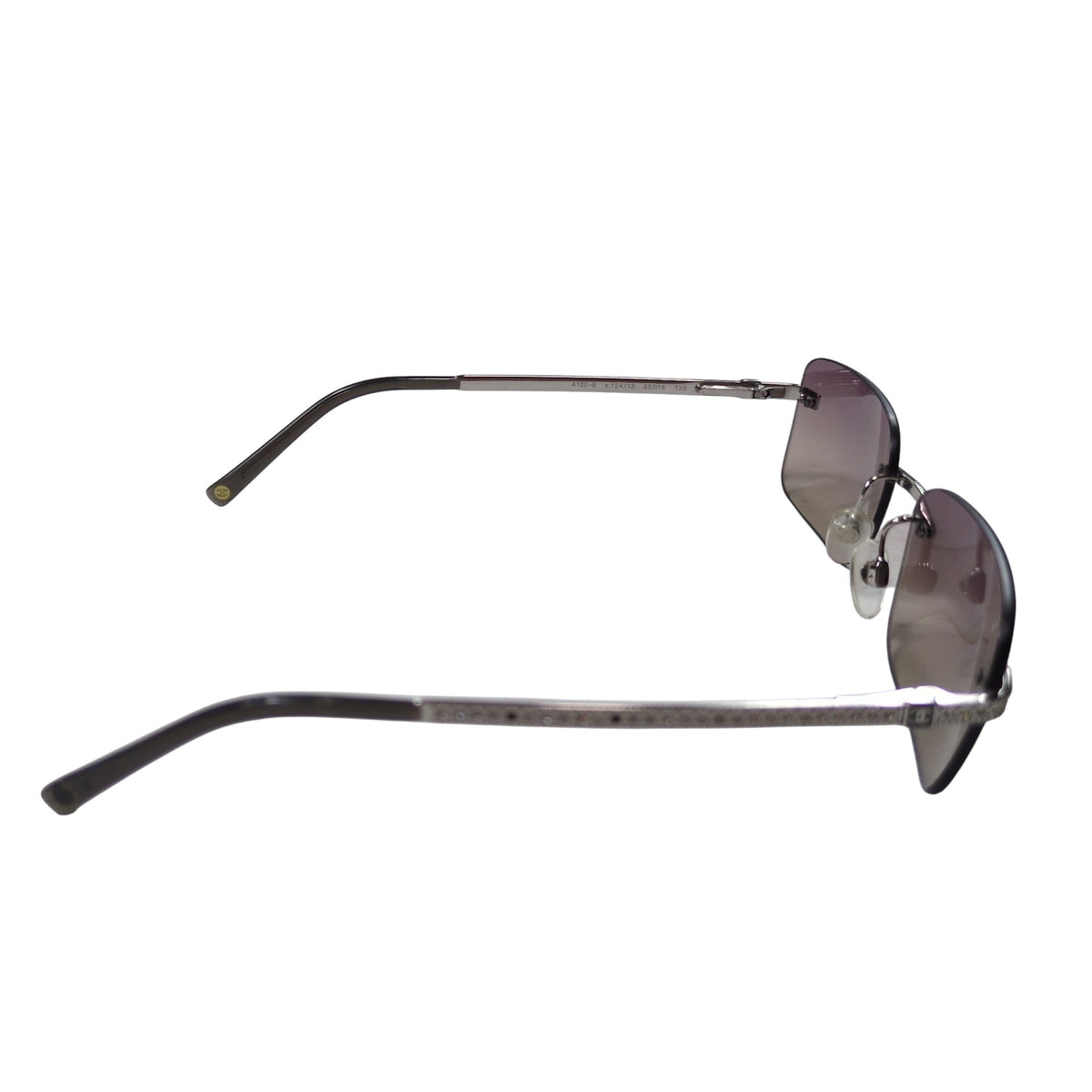 CHANEL Light Stone Rimless Silver Frame Sunglasses