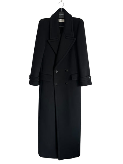 Vintage Saint Laurent AW23 Wool Maxi Coat Black Size S