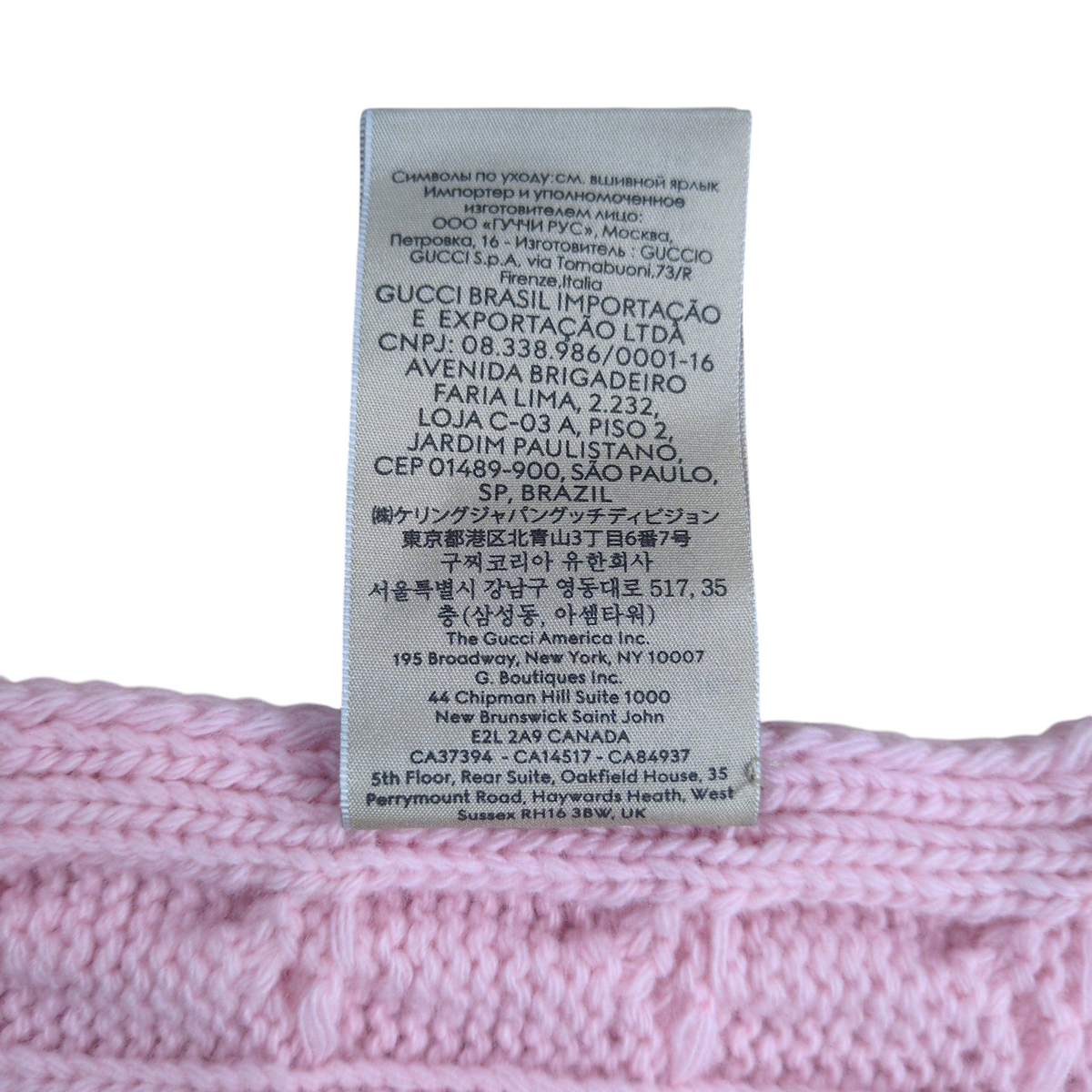 GUCCI x adidas Sherry Line Cable Knit Fringe Scarf Pink