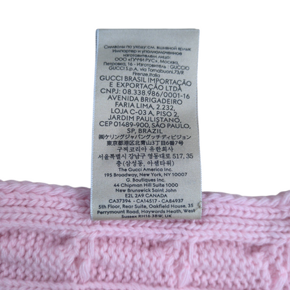 GUCCI x adidas Sherry Line Cable Knit Fringe Scarf Pink