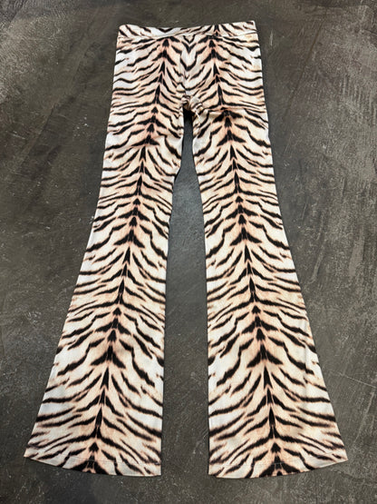Room SERVICE Light Gold Tiger Print Pants Size S