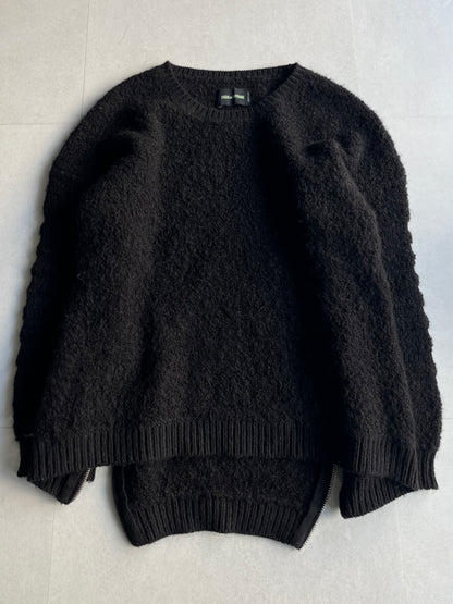 Zadig & Voltaire Black Zip Knit Mohair Blend Size M