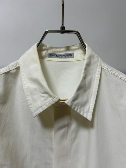 EMPORIO ARMANI 1990s White Velcro Shirt Size 44