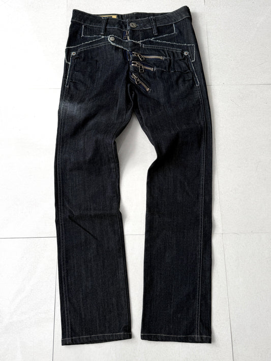 MARITHE +FRANCOIS GIRBAUD Gimmick Zip Denim Jeans