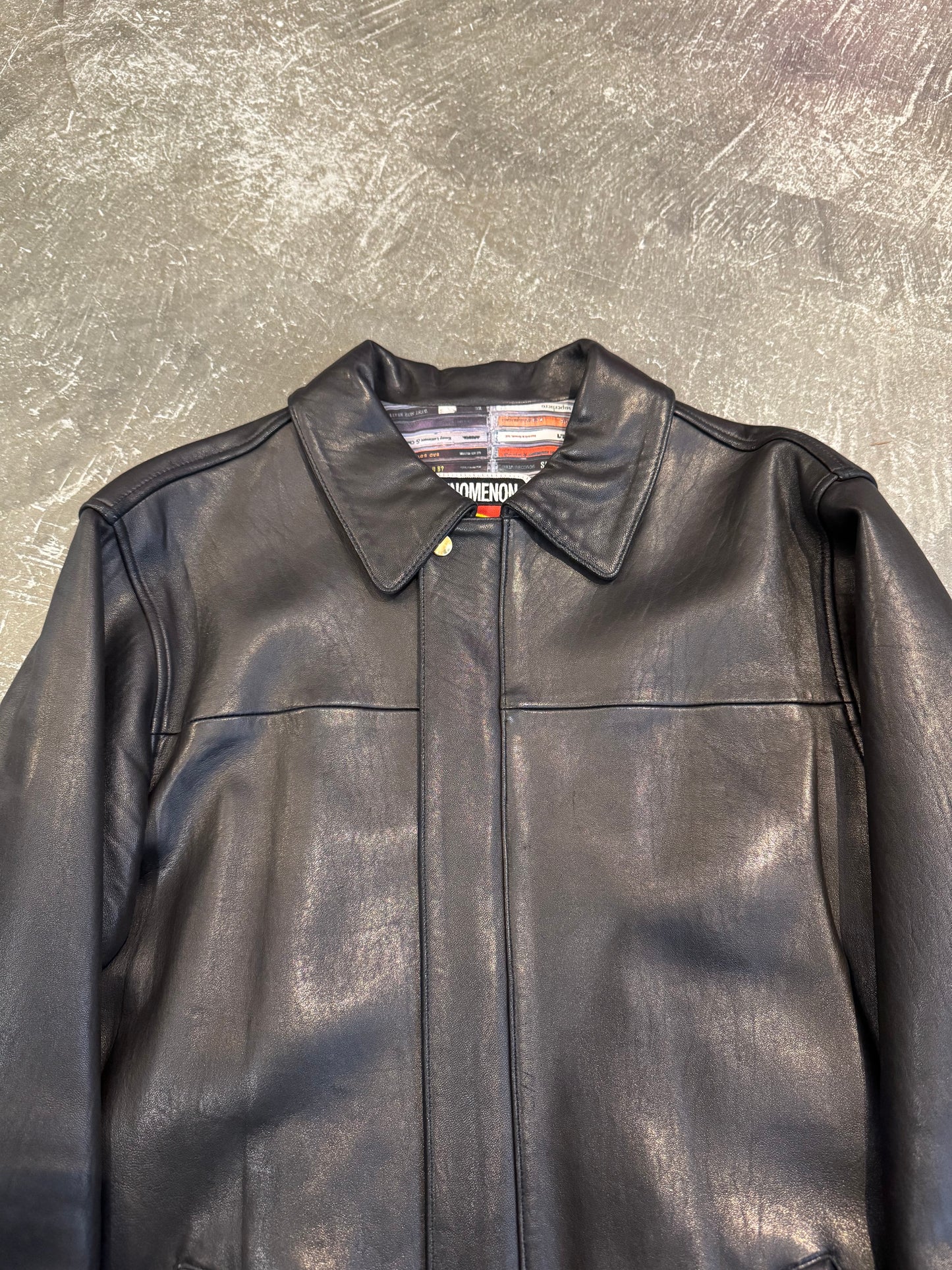 PHENOMENON Black Sheep Leather Long Sleeve Shirt Size M