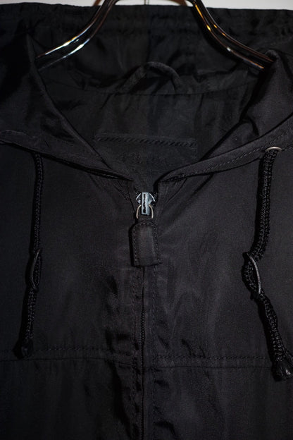 Vintage 90s PRADA Uomo HOODED NYLON HALF COAT Size S
