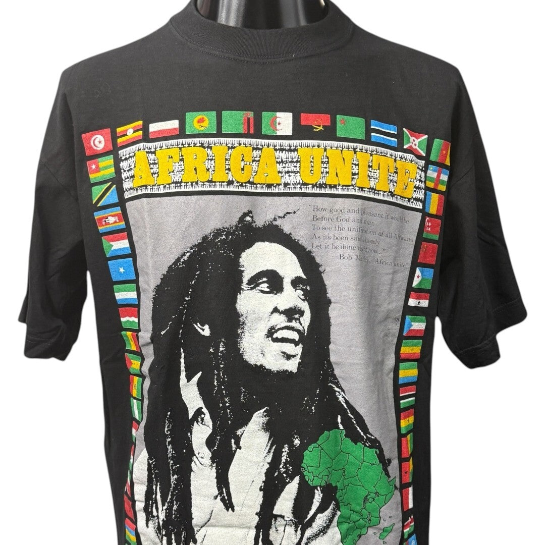 BOB MARLEY 90s "AFRICA UNITE" Map T-Shirt Size L