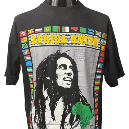 BOB MARLEY 90s "AFRICA UNITE" Map T-Shirt Size L