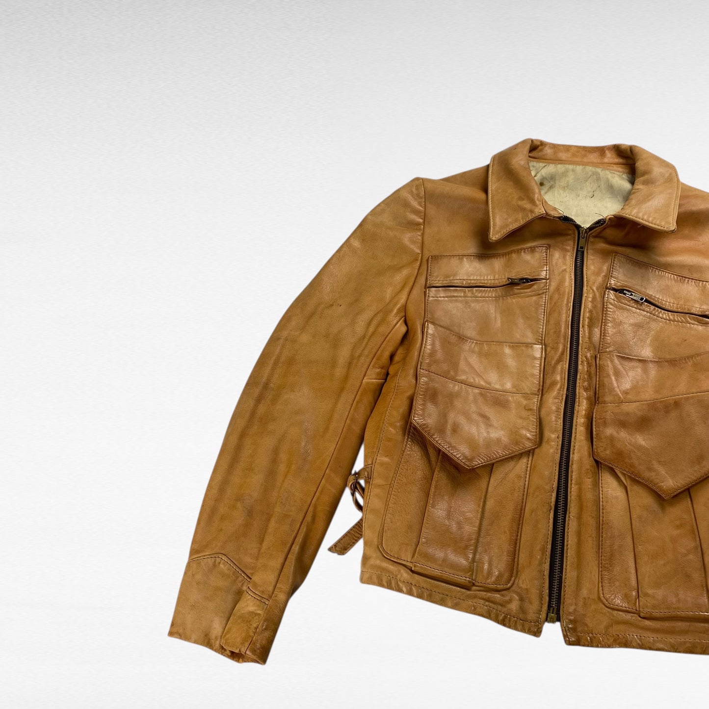 unknown Leather Jacket Brown Size S