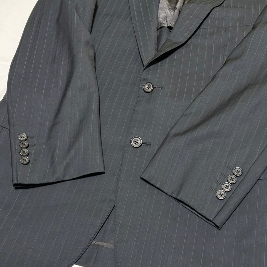 BURBERRY LONDON 00s Stripe Wool/Silk Tailored Jacket