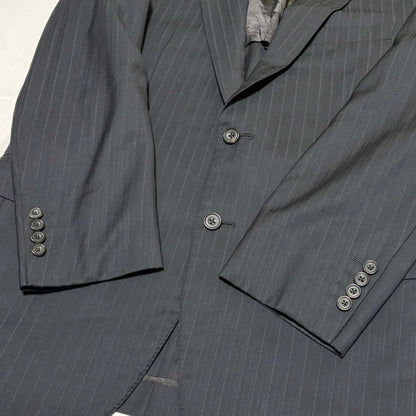BURBERRY LONDON 00s Stripe Wool/Silk Tailored Jacket