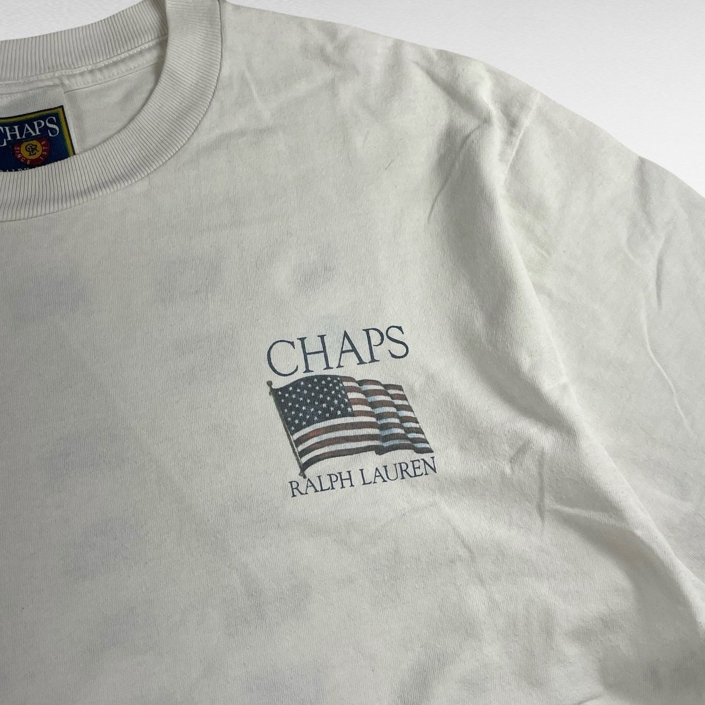 Chaps Ralph Lauren Short Sleeve T-Shirt White Size L