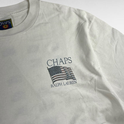 Chaps Ralph Lauren Short Sleeve T-Shirt White Size L