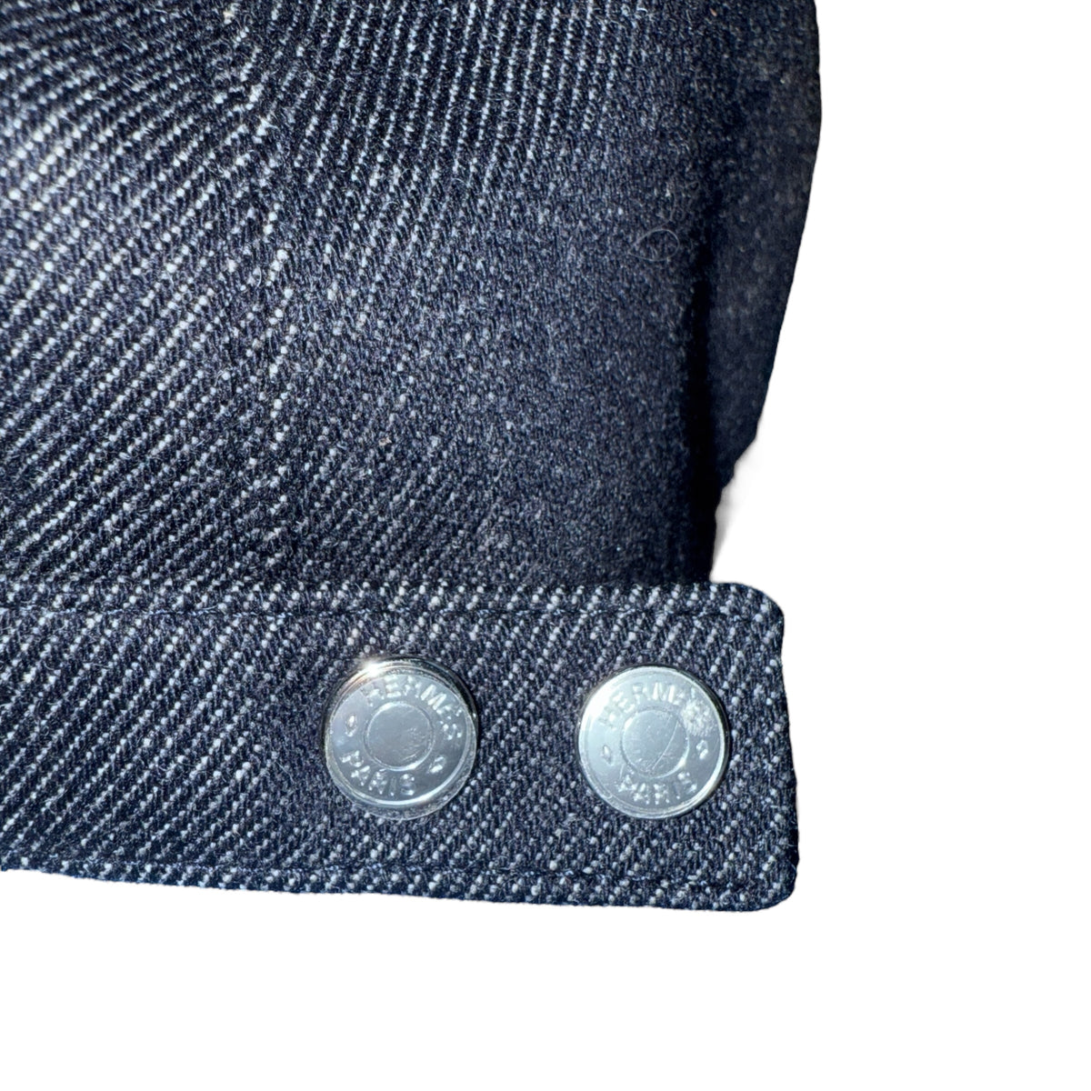 HERMES "Serena Lift" H-Logo Denim Cap Size ONE SIZE