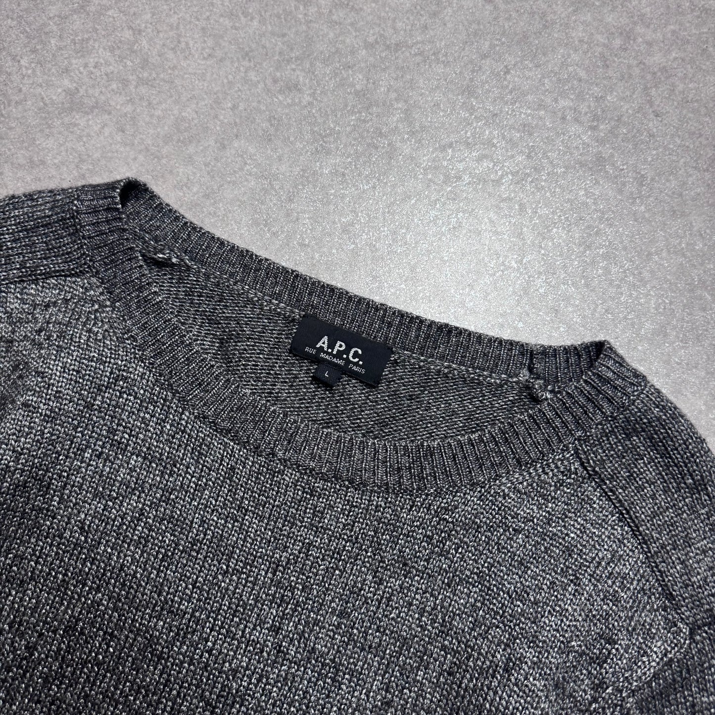 A.P.C. Gray Lamé Knit Shirt Size S