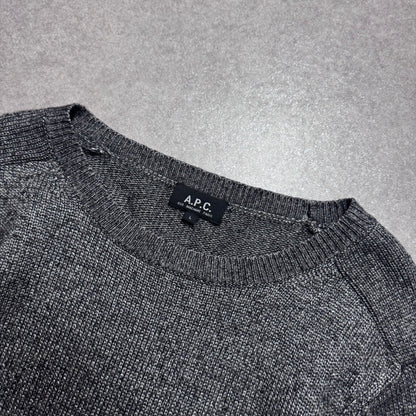 A.P.C. Gray Lamé Knit Shirt Size S