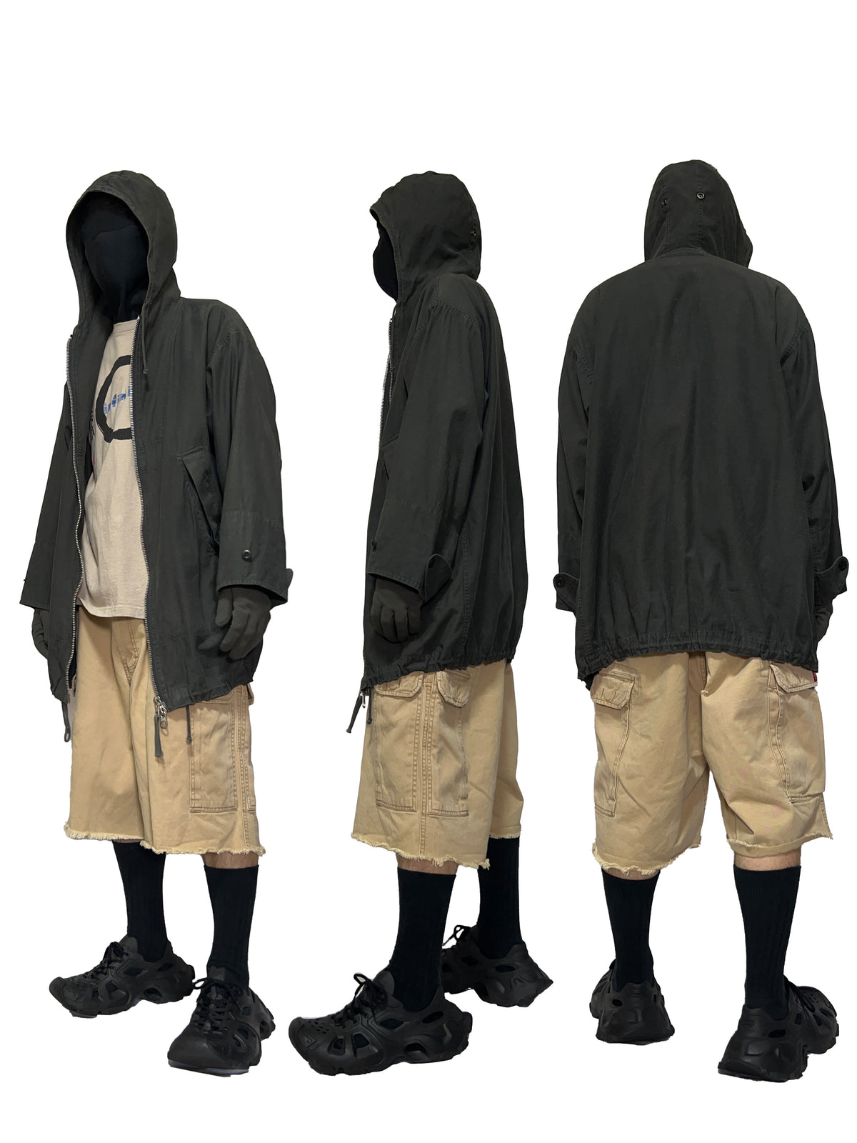 ZUCCA SS08 Garment Dye Cotton Parka Dark Gray Size M