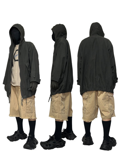 ZUCCA SS08 Garment Dye Cotton Parka Dark Gray Size M